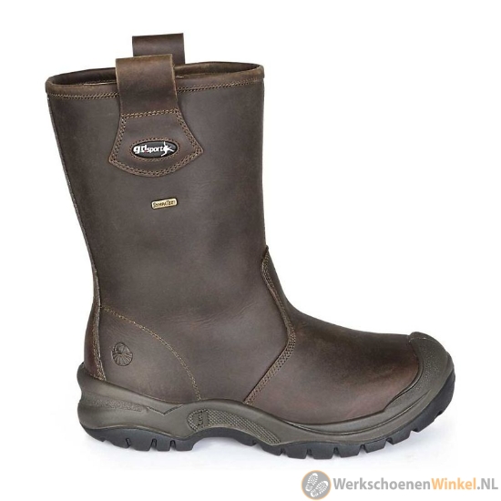 Afbeelding van Waterdichte veiligheidslaars Grisport 70249C S3 met stalen neus en PU/Nitril hittebestendige zool - bruin