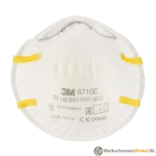Afbeelding van 3M 8710E stofmasker met FFP1 bescherming en stevige pasvorm (3 stuks)