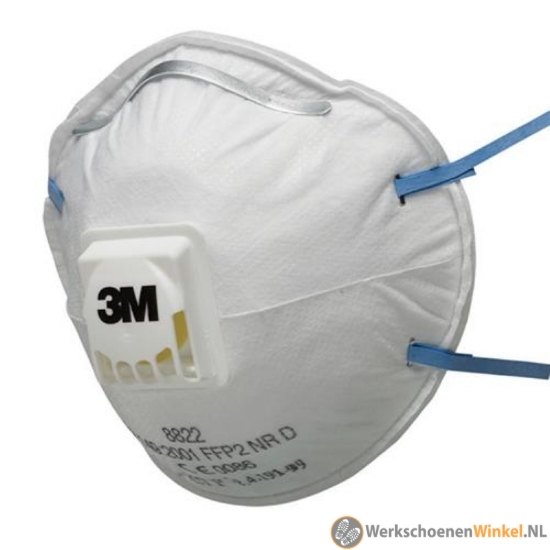 Afbeelding van 3M 8822 stofmasker NR D, FFP2 bescherming, met uitademventiel (10 stuks)