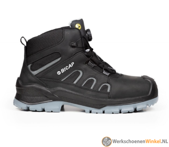 Afbeelding van Stevige werkschoen Bicap MID S3S SR ESD met antibacteriële Memory Foam (BOA) - zwart